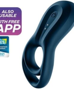 SATISFYER - EPIC DUO ANILLO VIBRADOR APP AZUL