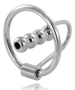 METAL HARD - ANILLO GLANDE CON PLUG URETRAL 28MM