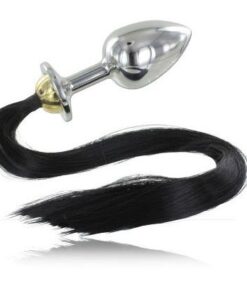 METAL HARD - PLUG ANAL ACERO CON COLA 8.89CM