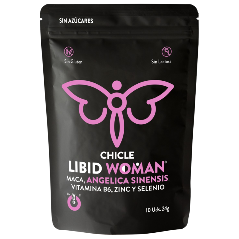 Chicle LIBID WOMAN  Chicle funcional con Maca, Ginseng Femenino y Zinc para potenciar la vitalidad femenina