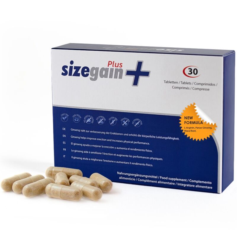 SizeGain Plus  Complemento alimenticio para aumentar el tamaño del pene y mejorar la potencia sexual