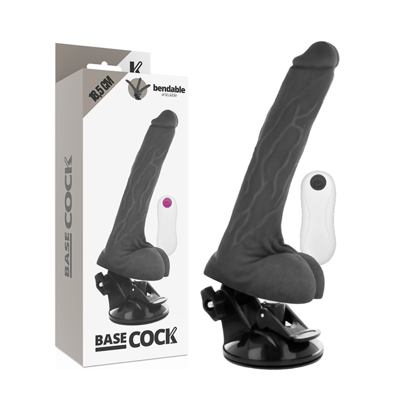 BASECOCK VIBRADOR ARTICULABLE CONTROL REMOTO NEGRO18.5CM