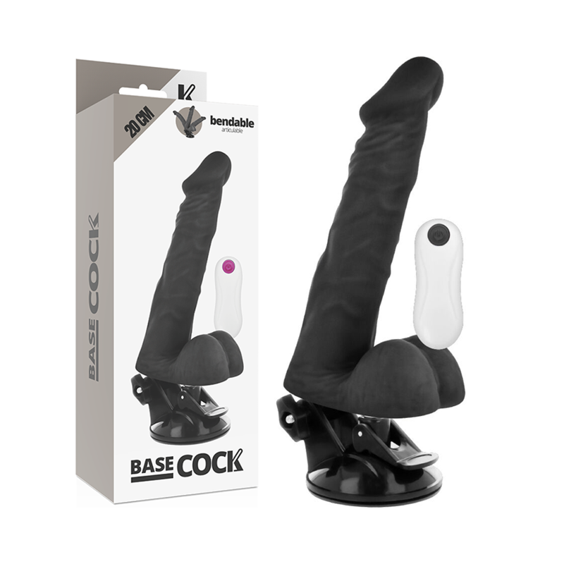 BASECOCK VIBRADOR ARTICULABLE CONTROL REMOTO NEGRO 20CM