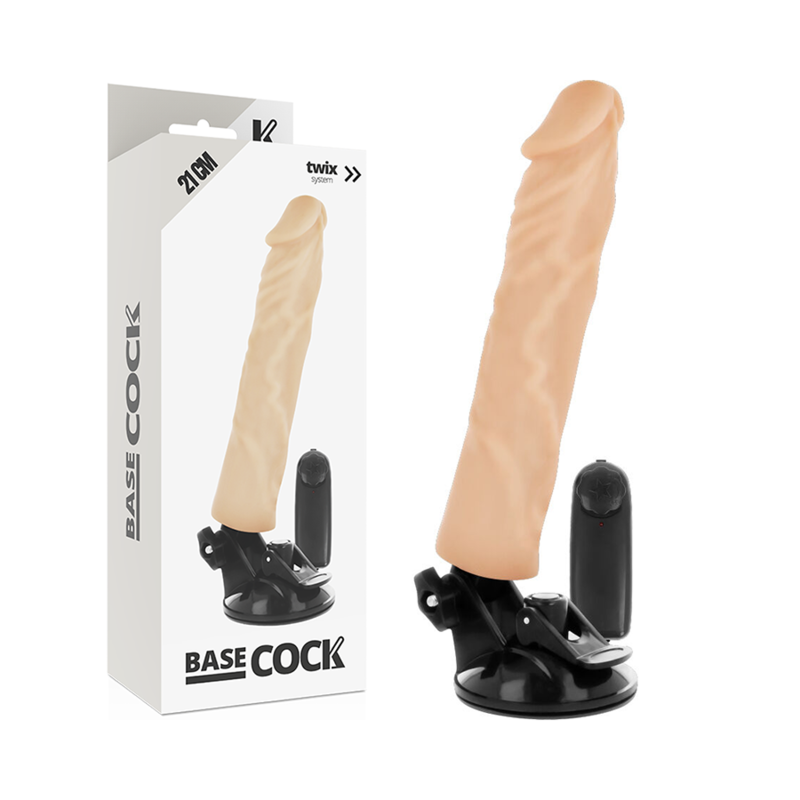 BASECOCK REALISTIC VIBRADOR CONTROL REMOTO NEGRO NATURAL 21CM