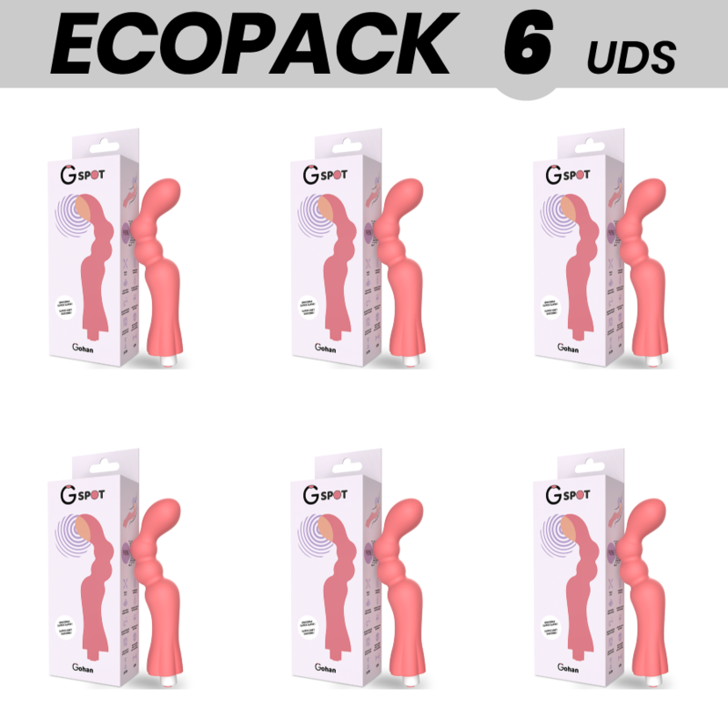 ECOPACK 6 UDS - G-SPOT GOHAN VIBRADOR PUNTO G LIGHT RED