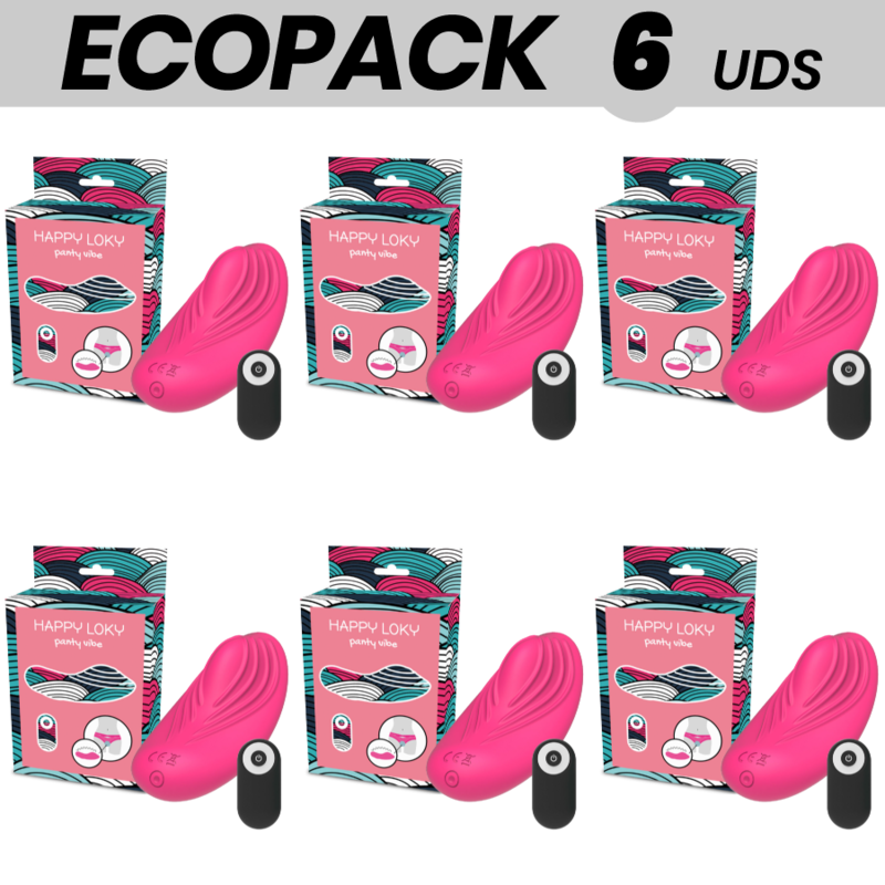 ECOPACK 6 UDS - HAPPY LOKY PANTY VIBRADOR PARA BRAGUITA CONTROL REMOTO