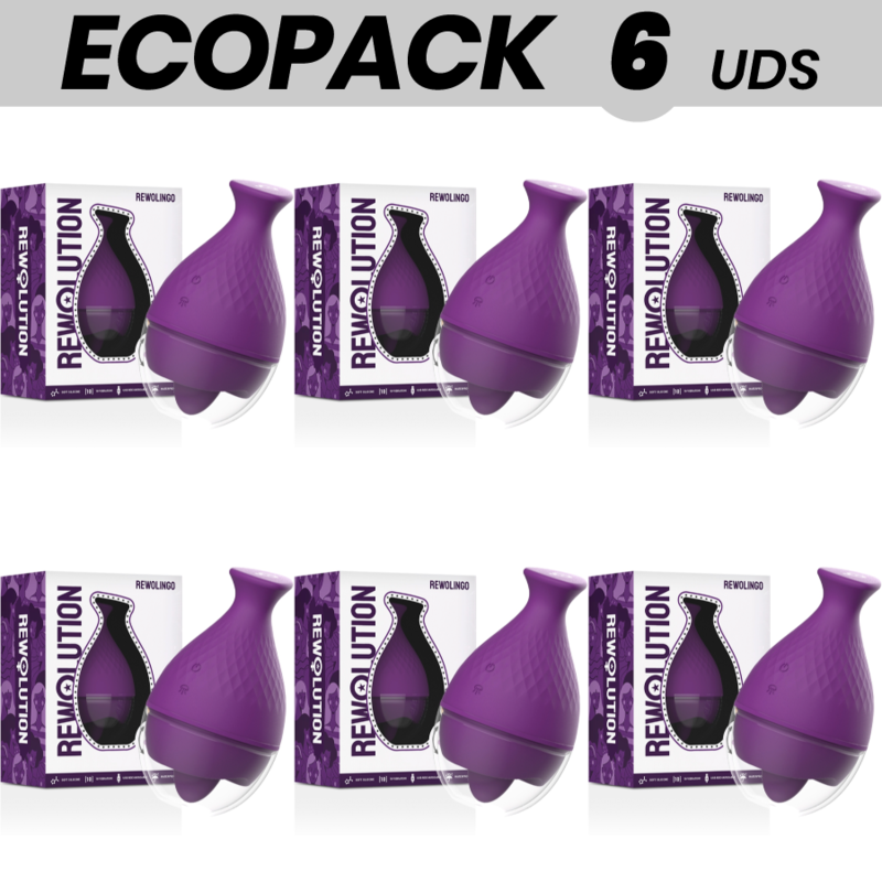 ECOPACK 6 UDS - REWOLUTION REWOLINGO VIBRADOR CON LENGUA