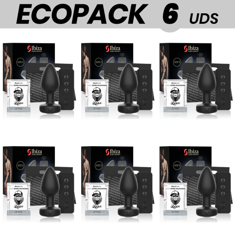 ECOPACK 6 UDS - IBIZA PLUG ANAL CONTROL REMOTO TALLA S