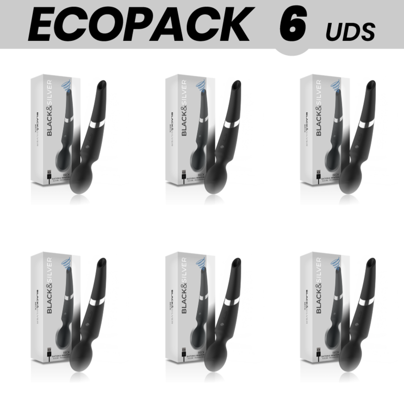 ECOPACK 6 UDS - BLACKSILVER BECK WAND Y SUCCIONADOR 2 EN 1 SILICONA