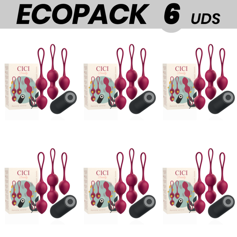 ECOPACK 6 UDS - CICI BEAUTY PREMIUM SILICONE 3 VIBRATING KEGEL BEADS REMOTE CONTROL