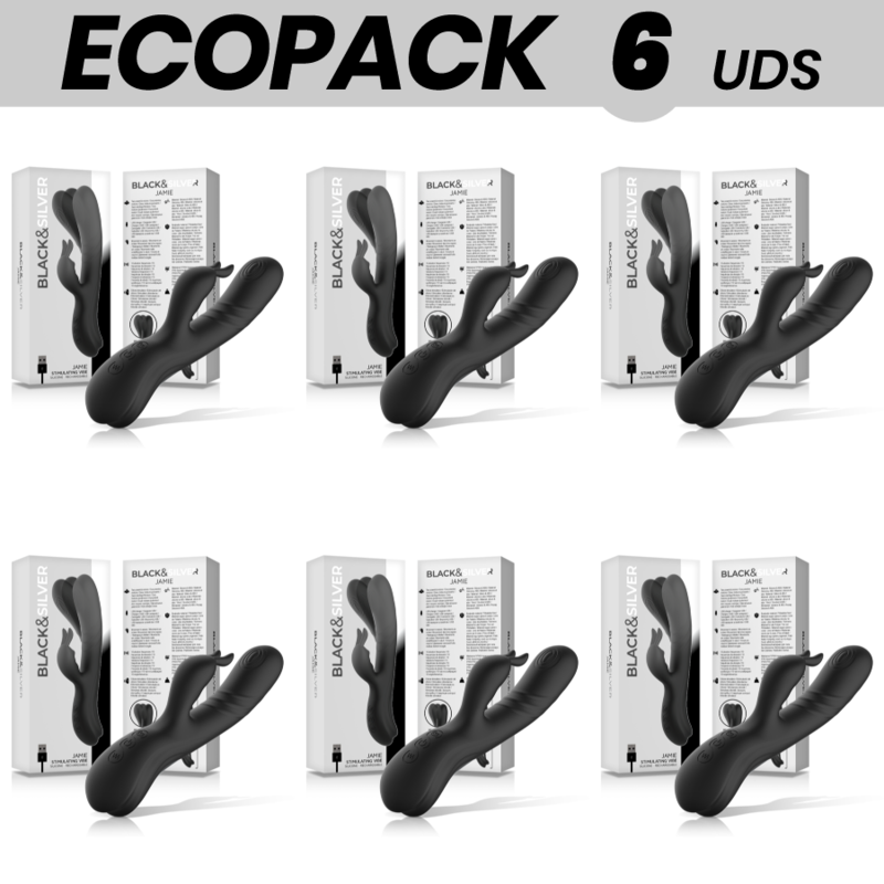 ECOPACK 6 UDS - BLACKSILVER JAMIE VIBRADOR RABBIT EFECTO WAVE