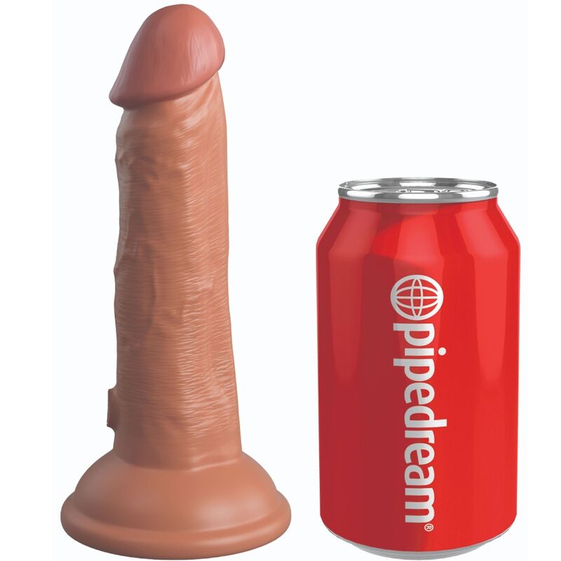 KING COCK - ÉLITE DILDO REALÍSTICO VIBRADOR SILICONA 15.2 CM CARAMELO