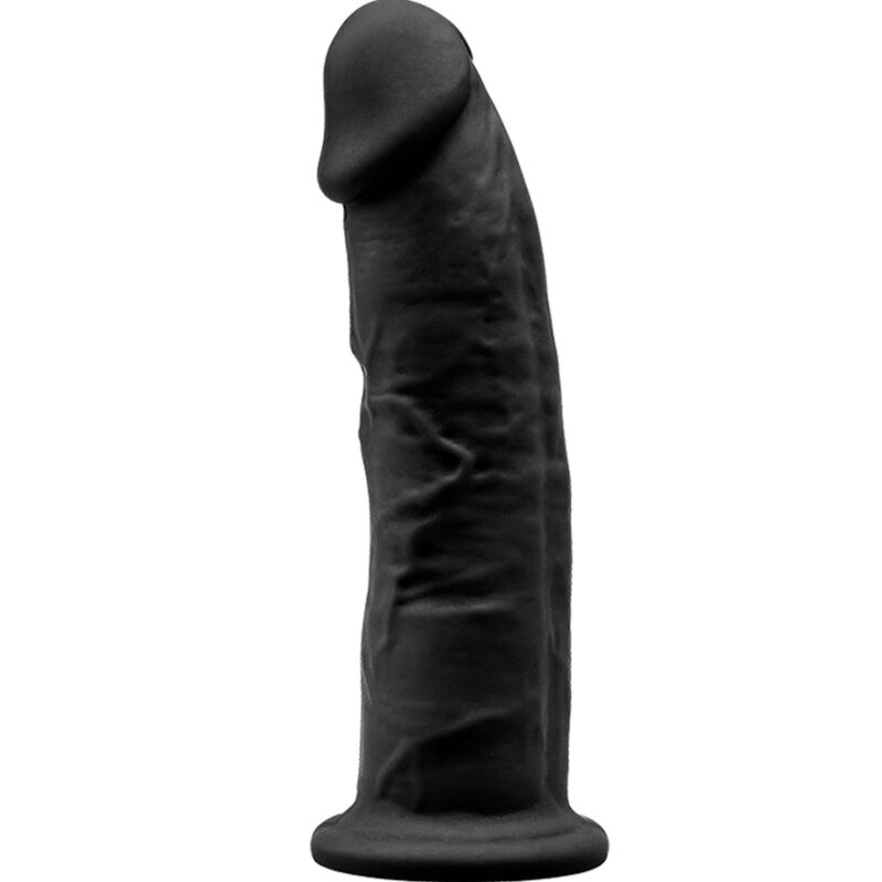 SILEXD - MODELO 2 PENE REALÍSTICO SILICONA PREMIUM SILEXPAN NEGRO 15 CM