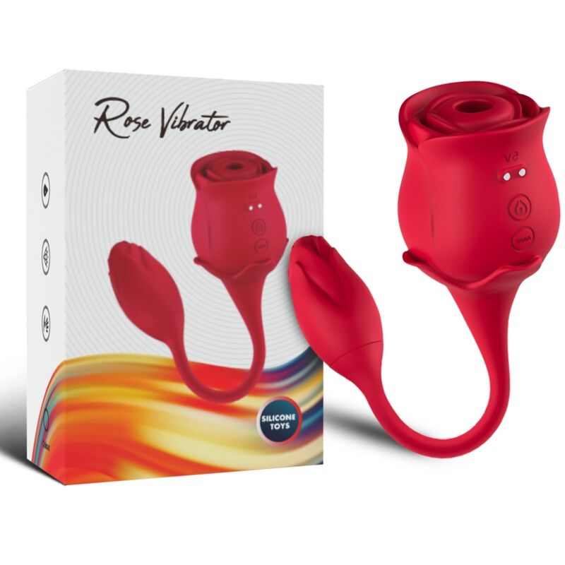 ARMONY - ROSA SUCCIONADOR DE CLÍTORIS  VIBRADOR 10 MODOS ROJO
