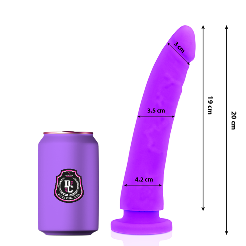 DELTA CLUB - DILDO REALISTA LILA SILICONA MEDICA 20 CM -O- 4 CM