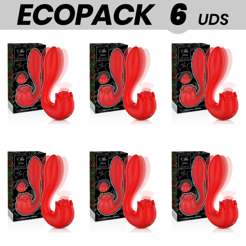 ECOPACK 6 UDS - MIA SELENA ESTIMULADOR VIBRATING + TAPPING ROJO