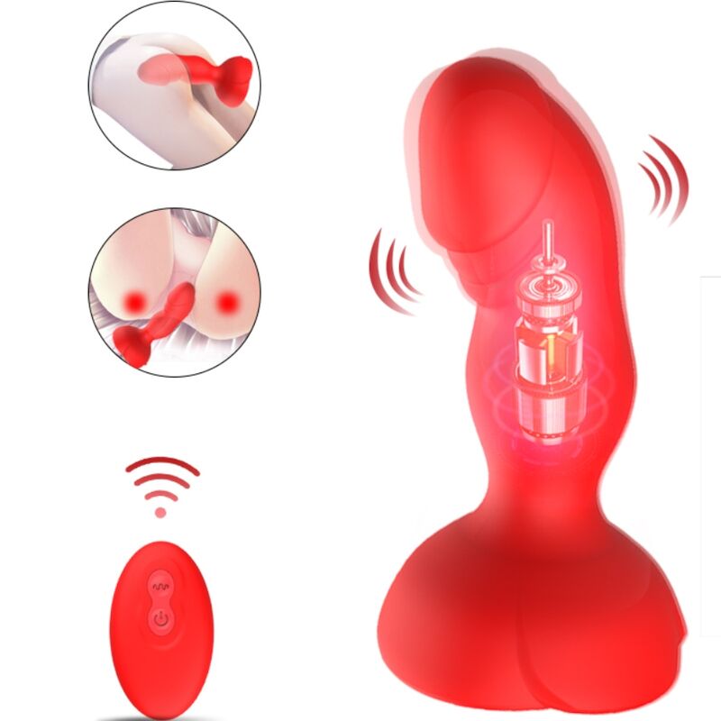 ARMONY - EXTREME A BLOOM ROSA VIBRADOR PLUG ANAL CONTROL REMOTO ROJO