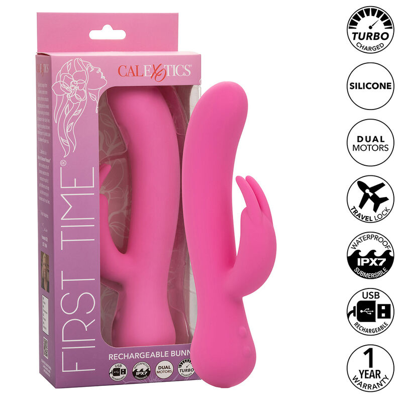 CALEXOTICS - FIRST TIME VIBRADOR RABBIT RECARGABLE ROSA