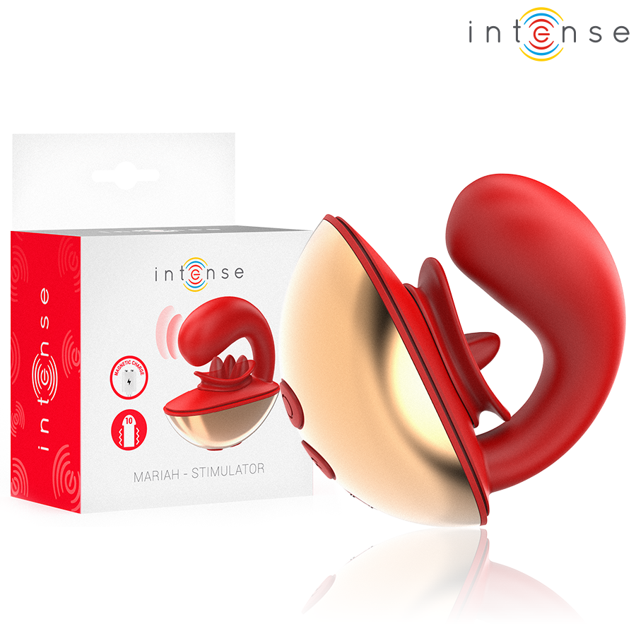 INTENSE - MARIAH VIBRADOR ESTIMULADOR EN FORMA DE U 10 VIBRACIONES ROJO