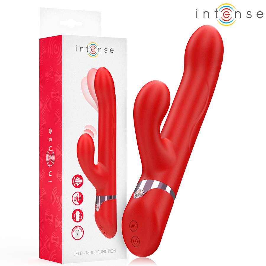 INTENSE - LELE VIBRADOR MULTIFUNCIÓN ROTATORIO OSCILACIÓN ESTIMULACIÓN ROJO