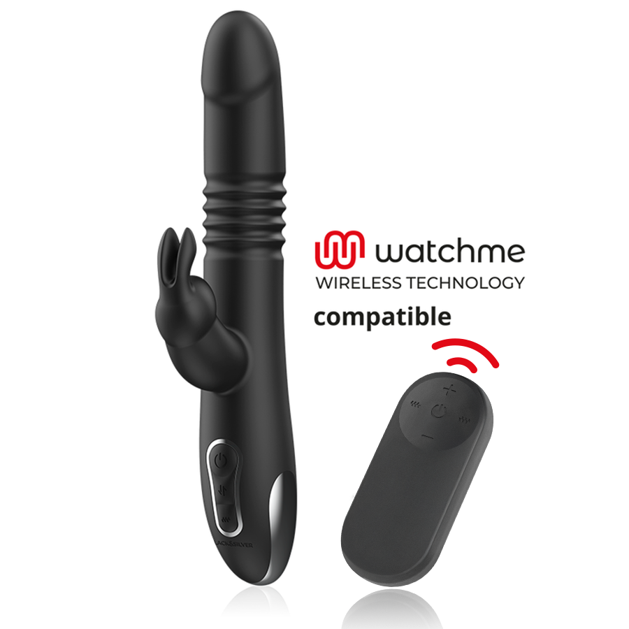 BLACKSILVER - KENJI VIBRADOR RABBIT UP  DOWN + MANDO CONTROL REMOTO WATCHME