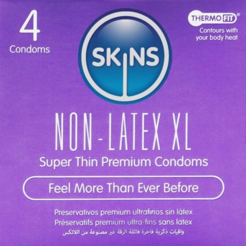 SKINS – PRESERVATIVOS SIN LATEX XL PACK 4