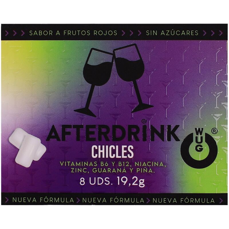 WUG After Drink  El chicle funcional que te ayuda a recuperar energía tras la noche BLISTER 8 UDS