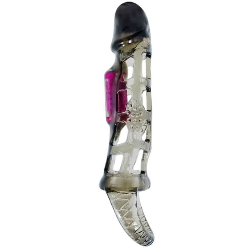 BAILE - FUNDA EXTENSORA PENE CON VIBRACIÓN Y STRAP 13.5 CM